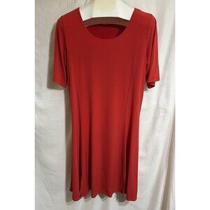 Red  T-shirt dress Medium Sexy stretch office club preppy spring summer Comfy Q
